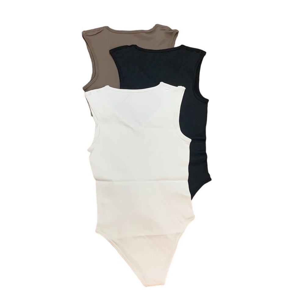 3-pack Women's Sleeveless V-Neck Bodysuit - Picture 9 of 9